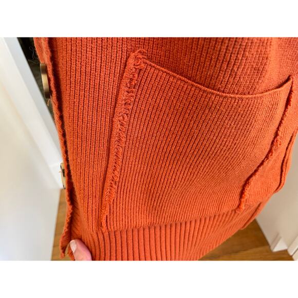 Free People Burnt Orange Oakleigh Oversized Boyfriend Sweater Vest, Size XS - Picture 8 of 16